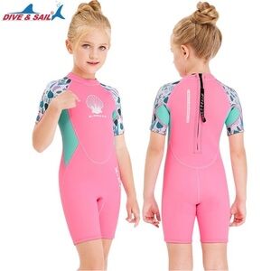 X-MANTA Girls Short Wetsuit One Piece Shorty Diving Swimsuit Sz XL